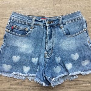 Stretchy jeans with heart design